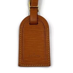 Authentic used Vintage Louis Vuitton Brown Luggage Tag Name tag In Epi Leather